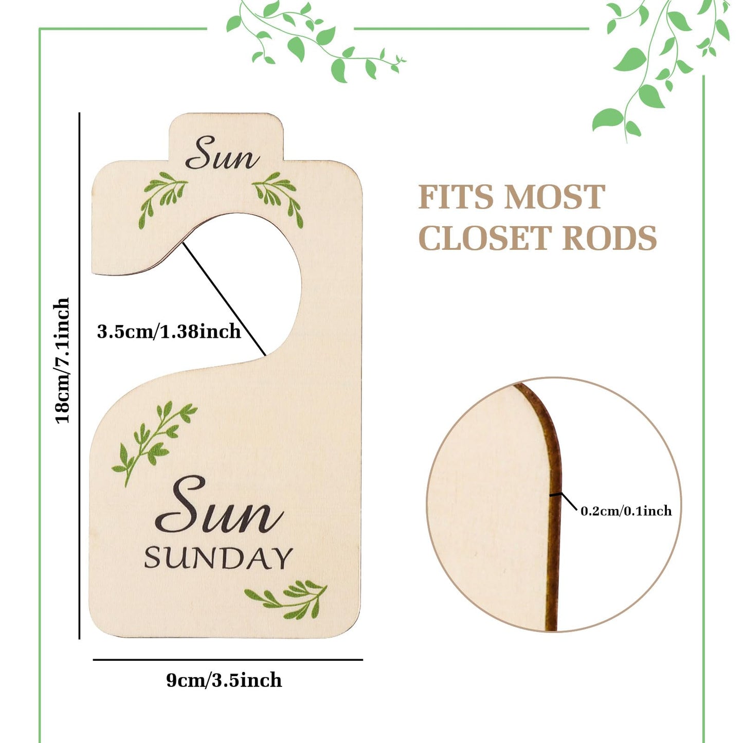 FIDWALL Wooden Closet Dividers for Organization, Baby Clothes Dividers and Weekly Wardrobe Separators, Ideal for Clothing Sorting