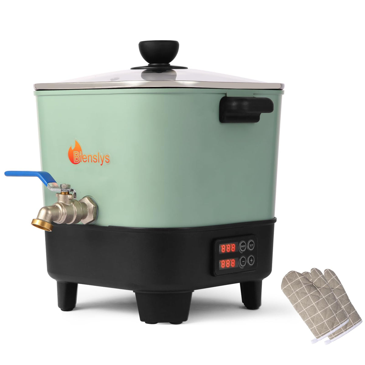 Bienslys 6.5L Electric Wax Melter for Candle & Soap Making-Digital Temperature Panel with Spout, Non-Stick, V Bottom for Easy Pour&Clean