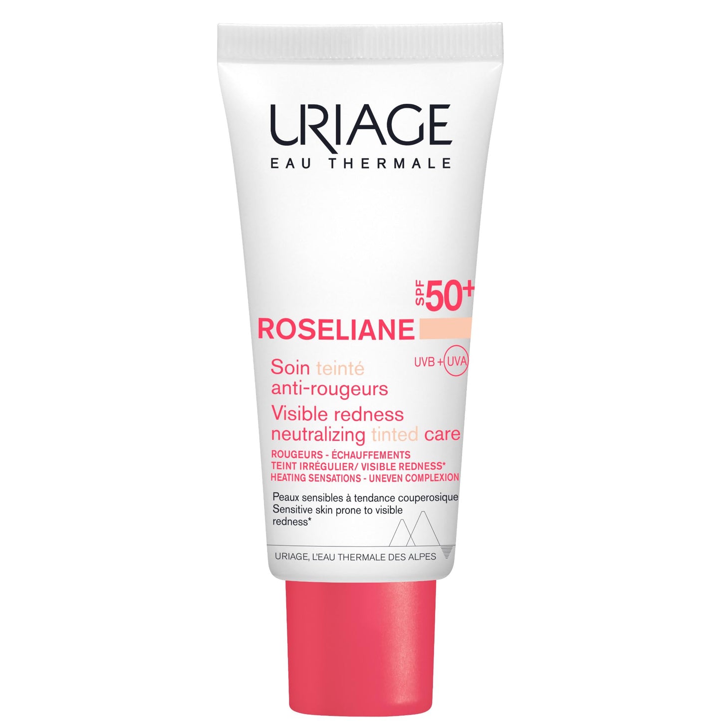 Uriage Ros?liane CC Cream SPF50 (Light Tint) 40ml - Sensitive Skin Prone to Redness - Covers Redness, Unifies, Hydrates - Long-lasting Soothing Action