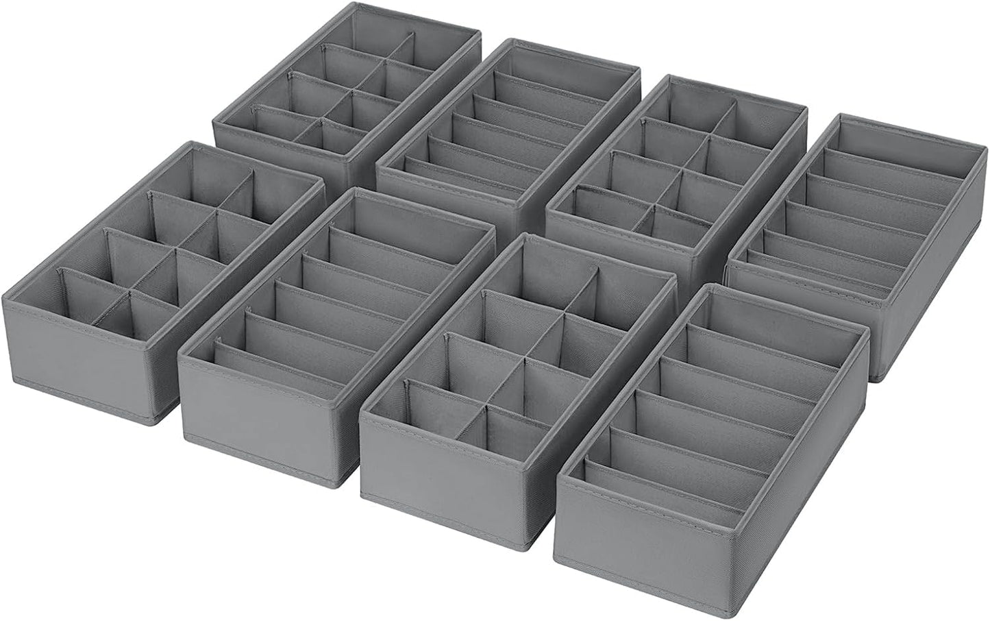 DIMJ Sock Drawer Organisers Fabric Drawer Dividers for Clothes Set of 8