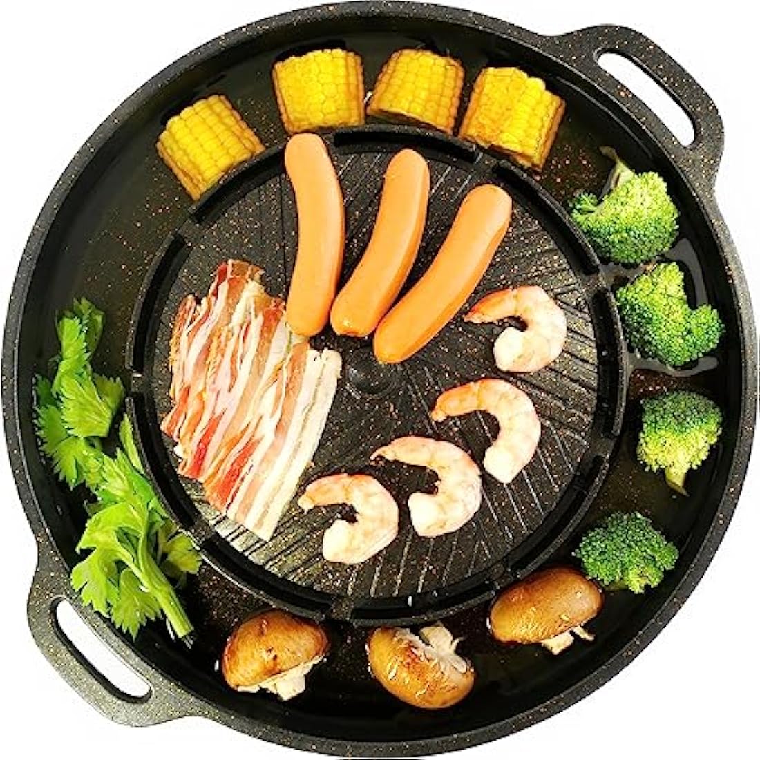 TomYang BBQ Camping Pan - The Original Thai Grill & Hot Pot, Korean BBQ Grill, Mookata Thai Hot Pot