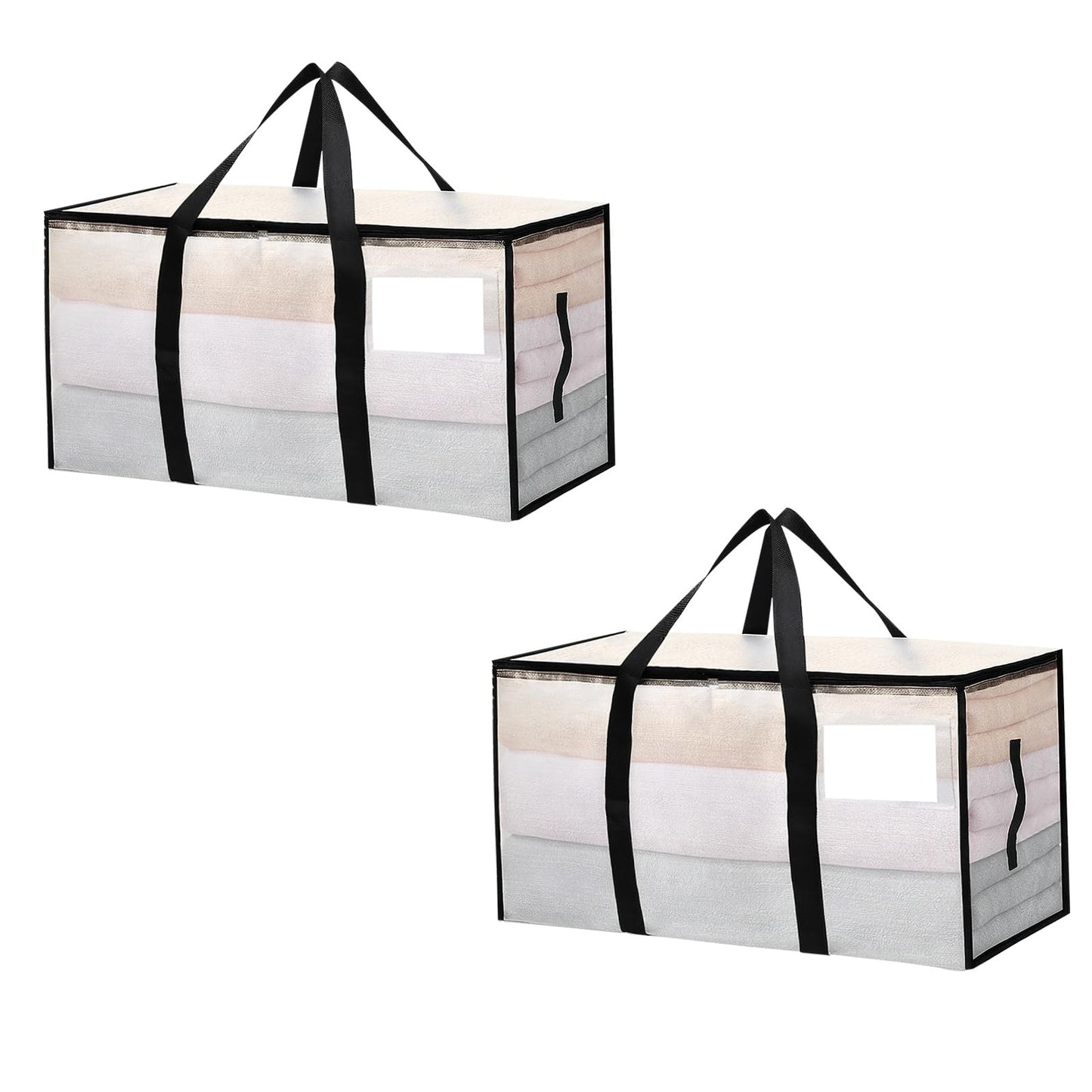 Zandrix 95L Waterproof Storage Bags Moving Boxes Bags with Lids - 2 Pack