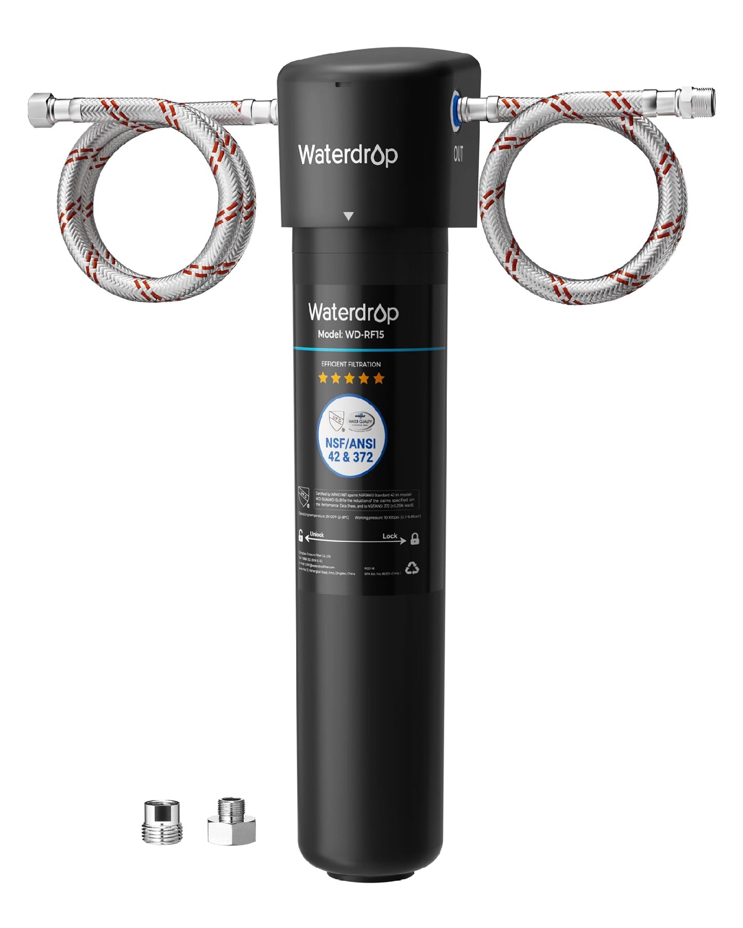 Waterdrop 15UA Under Sink Water Filter, 19000 Gallons High Capacity Water Filter System Direct Connect to Kitchen Faucet, Reduce PFAS, PFOA/PFOS,