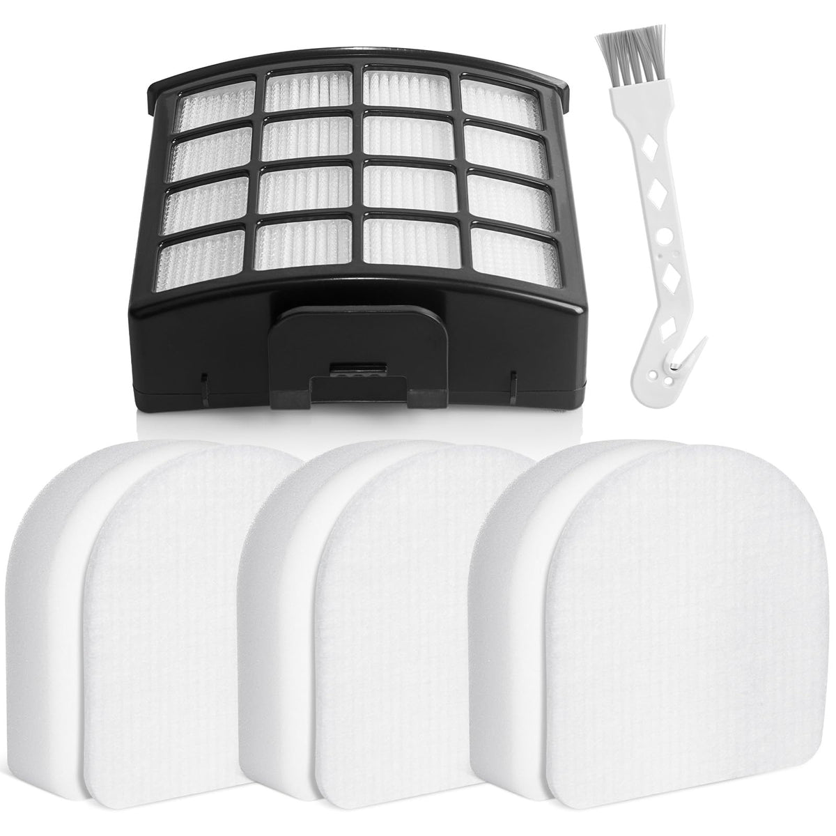 iVanzoll AZ3900UKT Replacement Filters for Shark DuoClean Detect Vacuum AZ3900UKT AZ3900UKTBK, 3 Felt & Foam Filters + 1 Hepa Filter