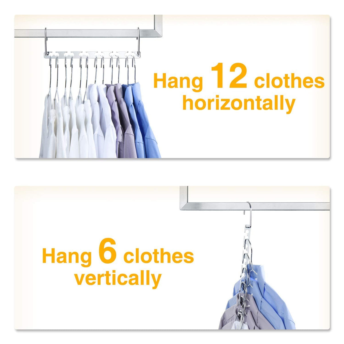 HOUSE DAY Space Saving Hangers, 12 Pack Magical Hangers, 26 cm