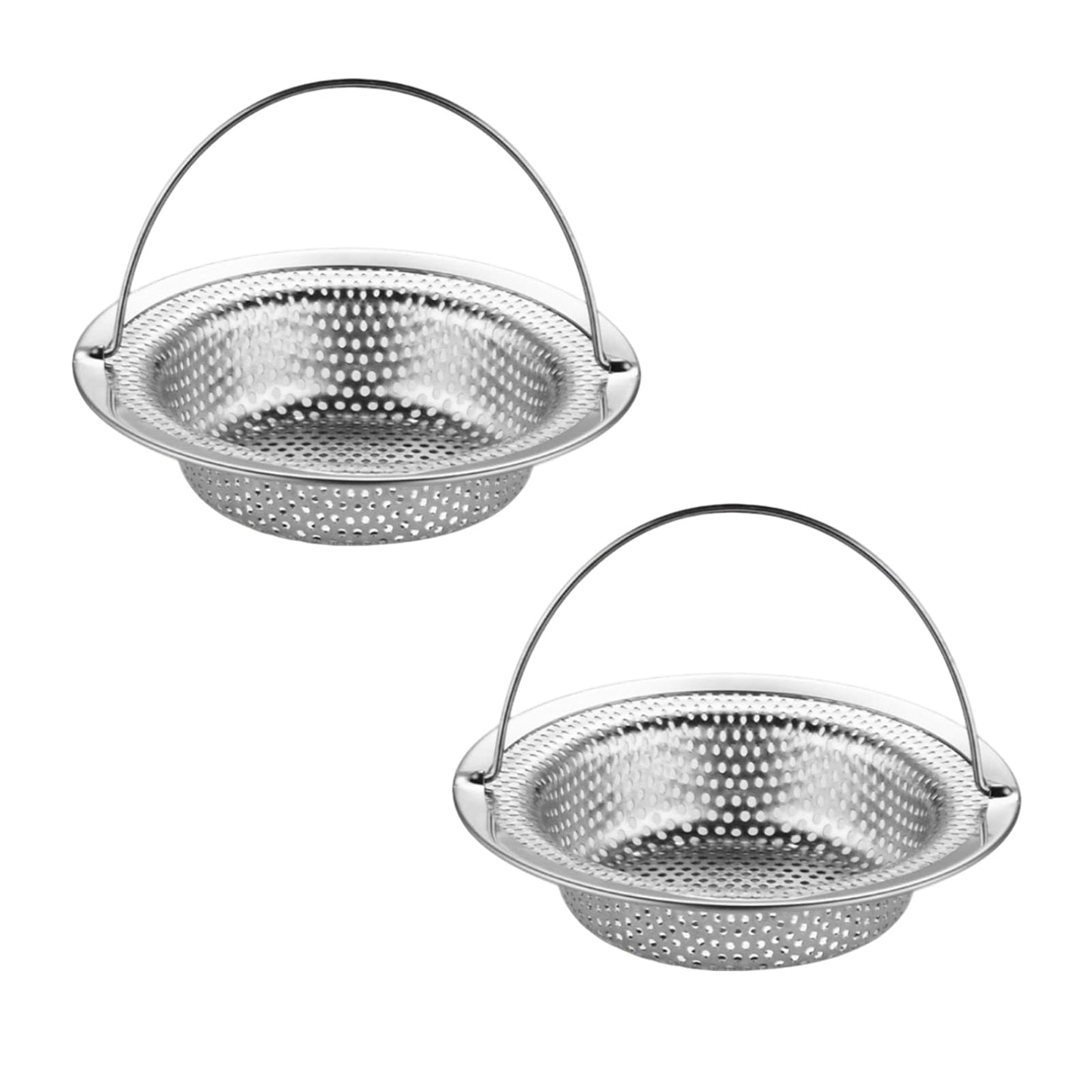 Kitchen Sink Strainer - ShiningUU 2 Pack Sink Strainer Basket Stainless Steel Drain Protector & Hair Catcher | Fits Kitchen, Bathroom, Shower Drain
