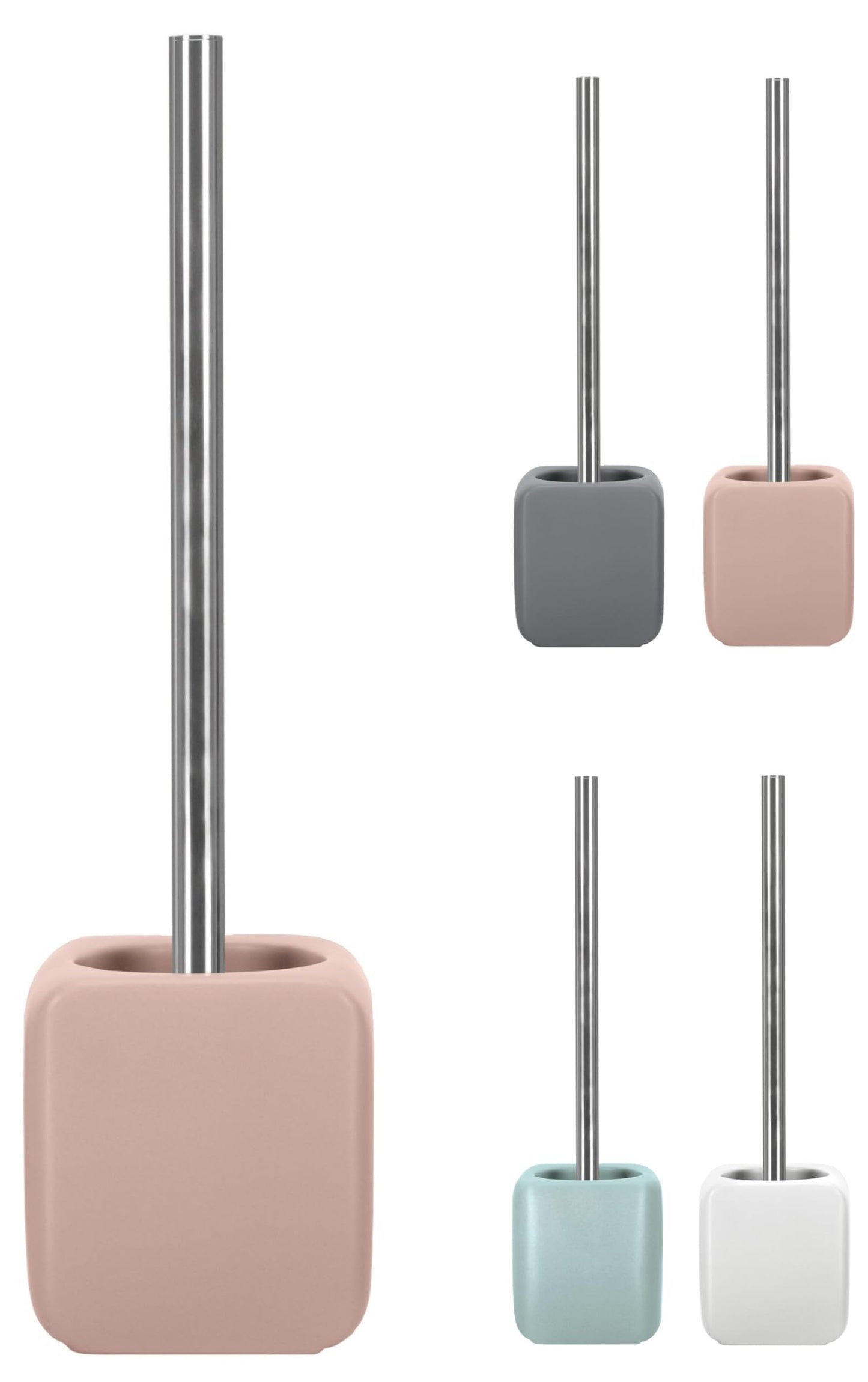 KW Luxury Ceramic/Porcelain/Stoneware Toilet Brush and Holder (Pastel Pink)