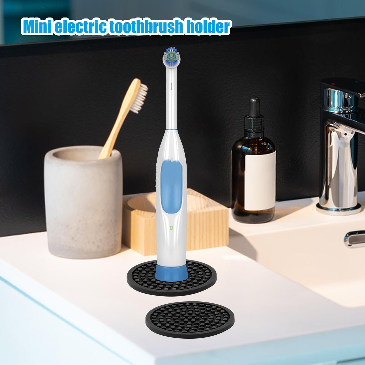 Electric Toothbrush Holder, 4 Pieces Compact Electric Toothbrush Holder, Silicone Toothbrush Holder for Children's Travel, Bathroom, 8 x 8 cm