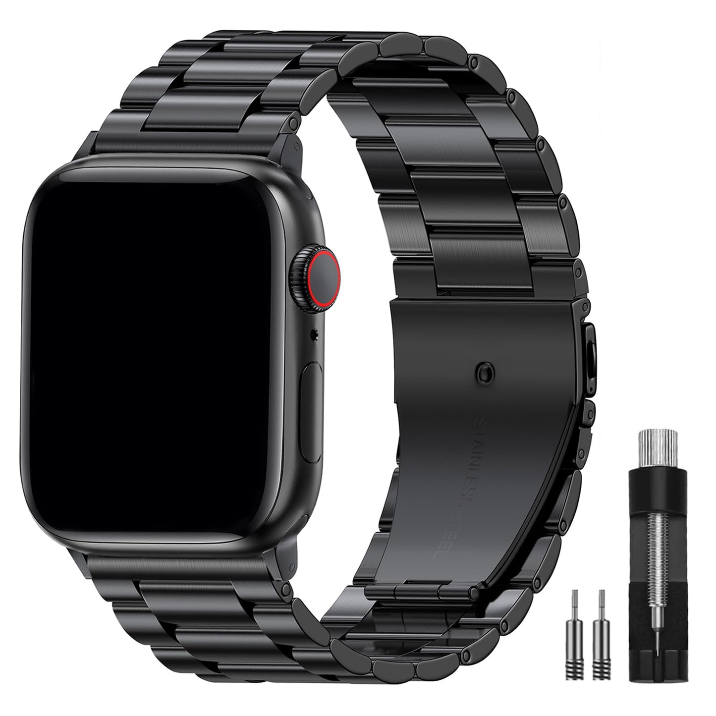 OULUOQI Compatible with Apple Watch Straps 44mm 46mm 45mm 49mm 40mm 42mm 41mm 38mm Men & Women, Business Metal Stainless Steel Replacement Bands for