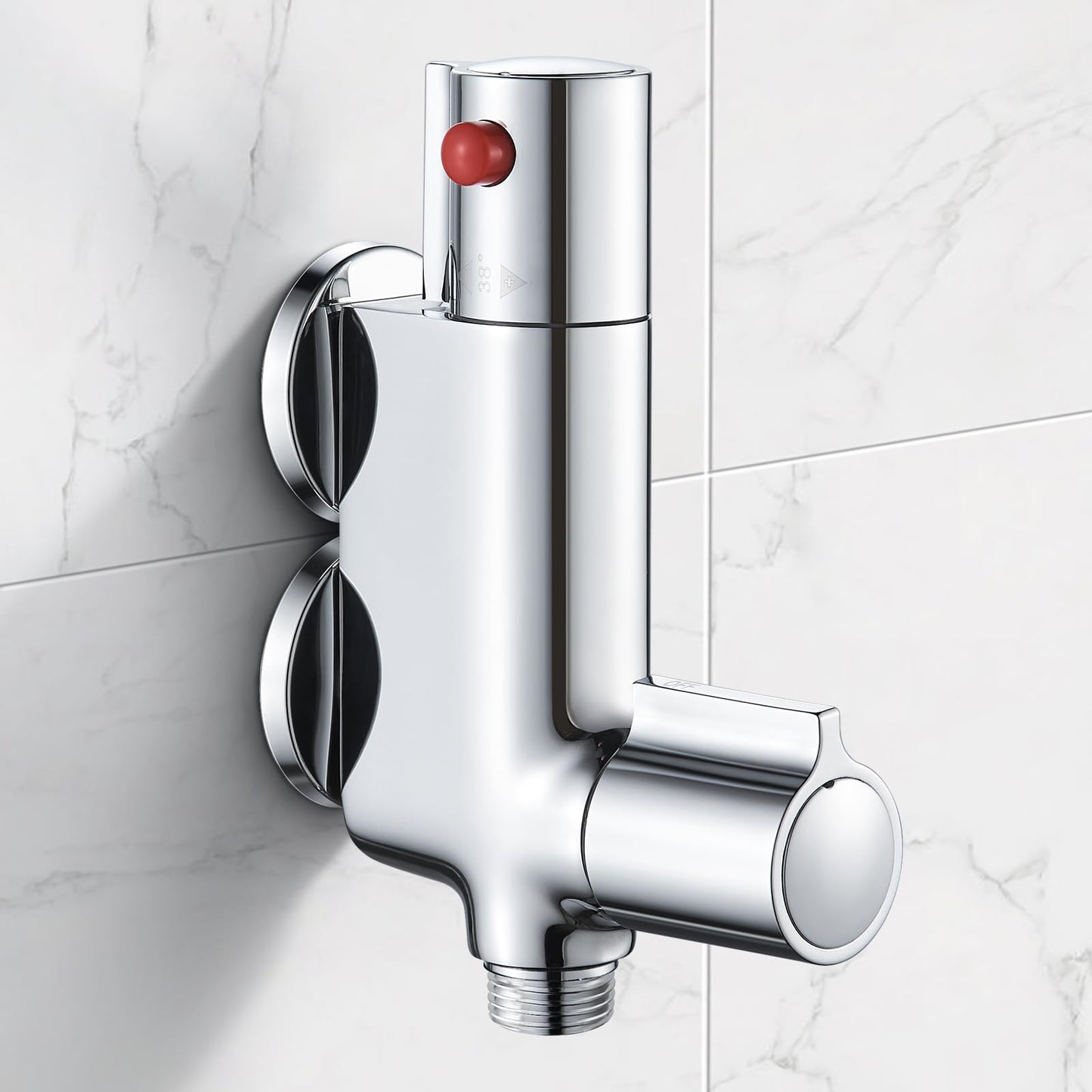 Mini Thermostatic Shower Mixer Bar Caravan Thermostatic Shower Faucet Valve Tap Round 1/2" Outlet, Small Vertical Shower Mixer for Rv, Camper Van,