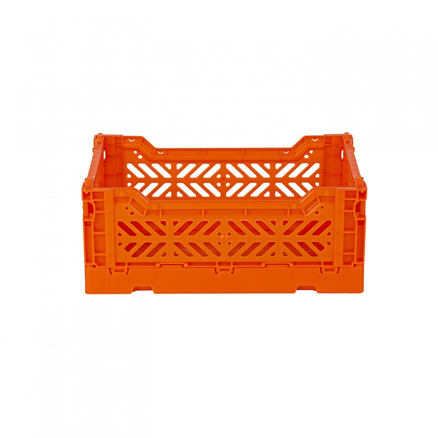AYKASA Folding Crate, Sturdy Folding Box, Plastic, Stackable, Orange, Mini (27 x 17 x 11 cm)