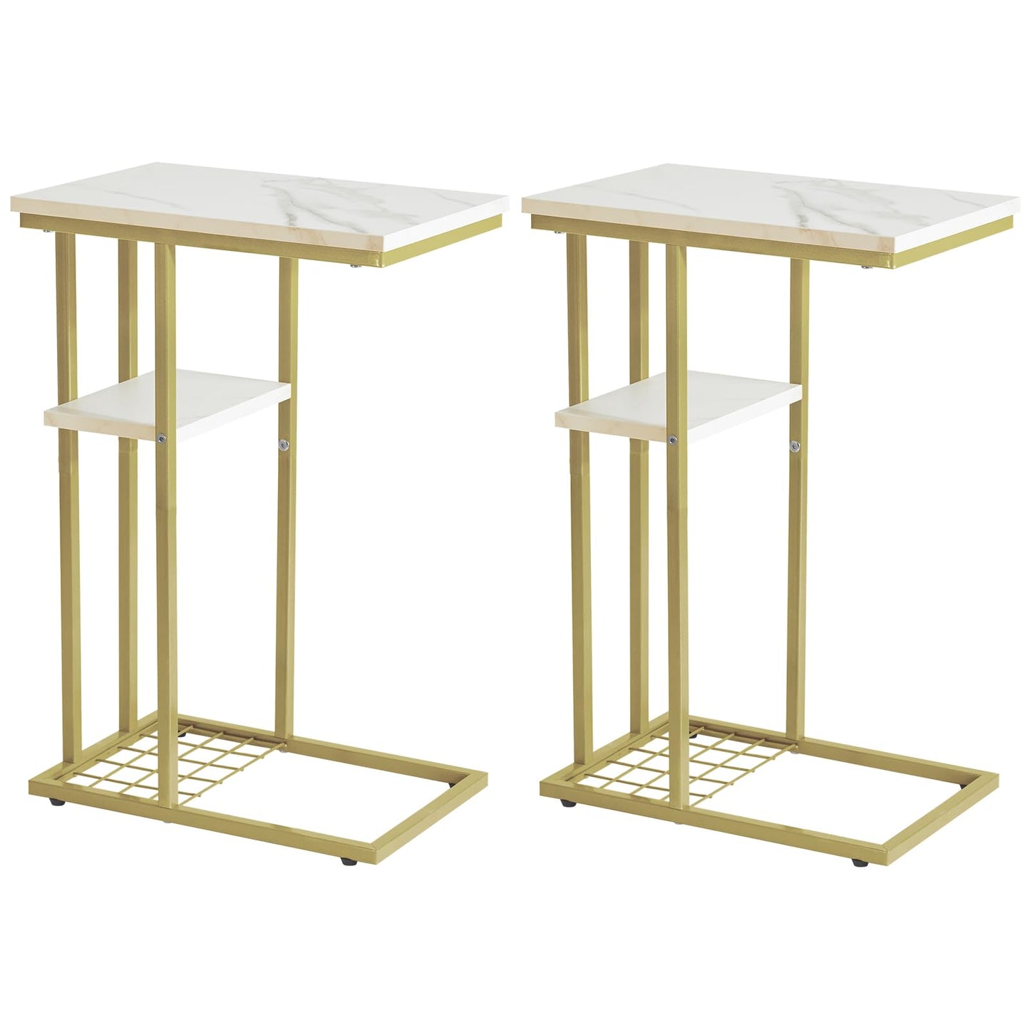 YMYNY C-Shaped End Table Set of 2, Side Table for Sofa and Bed, Coffee Table for Small Spaces, Living Room, Bedroom