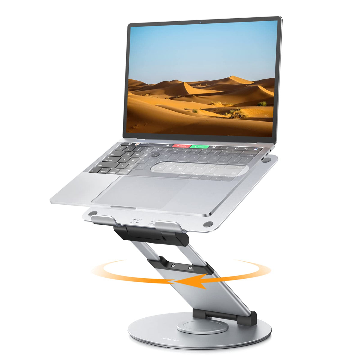 Nulaxy Telescopic 360 Rotating Laptop Stand for Desk Adjustable Height Swivel Pull Out Design Laptop Riser Holder Computer Stand Compatible with All