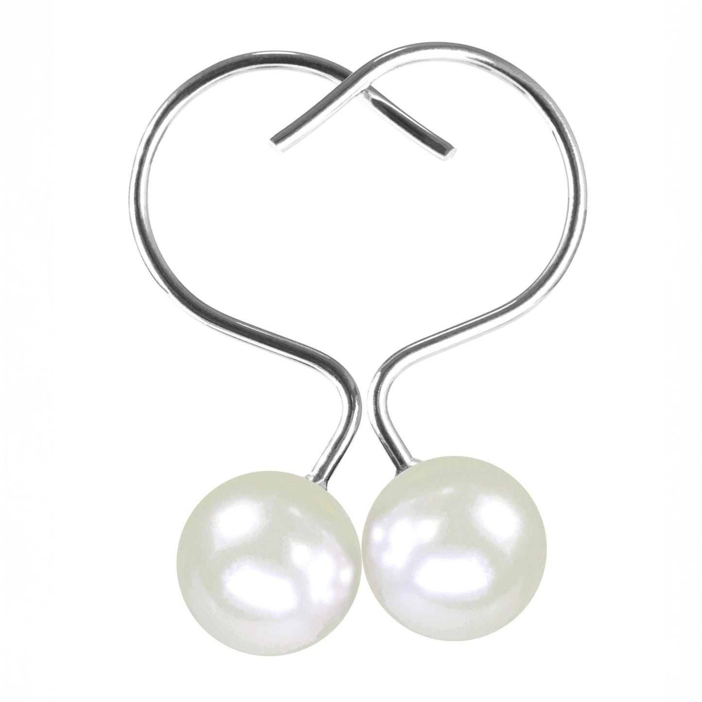 White Decorative Shower Curtain Hooks ? Elegant Ivory Pearl Design Rustproof Stainless Steel Rings - Stylish Bathroom Accessories & Gift for Women