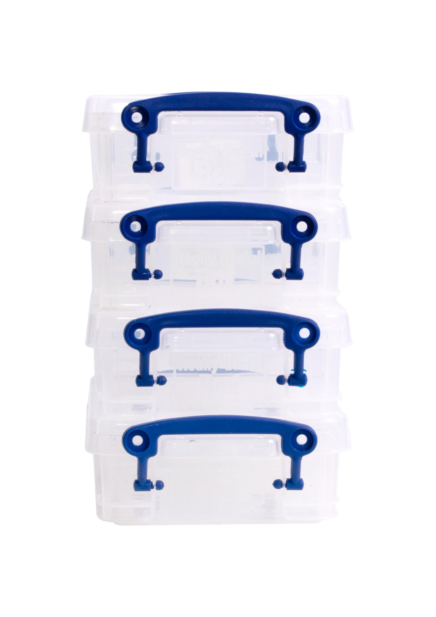 Really Useful Plastic Storage Box 0.75 Litre Clear (Pack of 4)