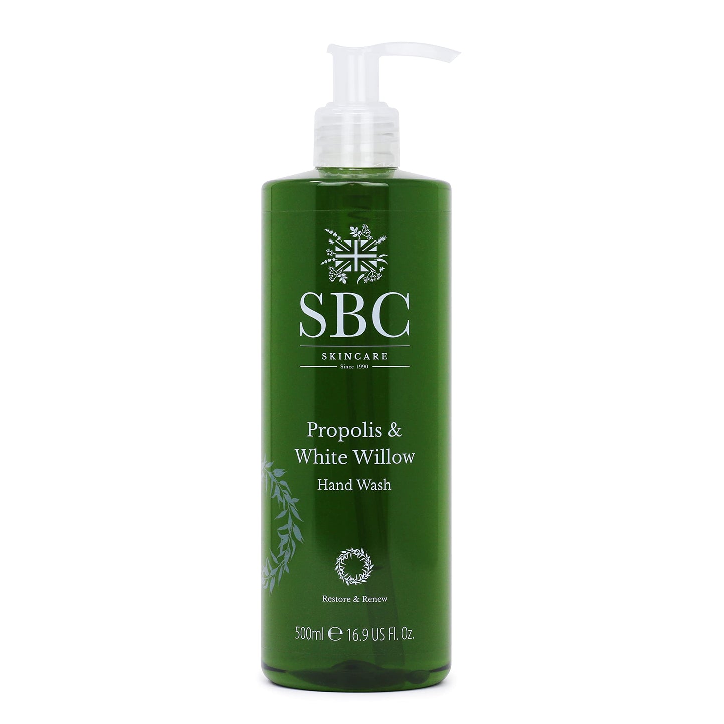 SBC Skincare Propolis & White Willow Hand Wash, Luxurious and Nourishing Hand Wash for Dry or Sensitive Skin, Vegan Friendly (500ml)