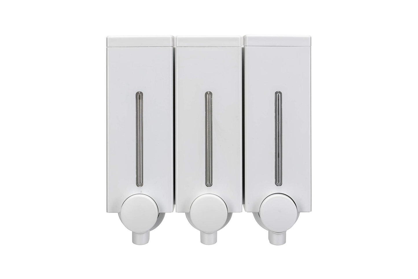 Croydex Slimline Triple Soap Dispenser - 450ml Capacity in Each Dispenser, Easy Refill, Wall-Mounted Hand Soap Dispenser for Bathroom, Simple Screw to