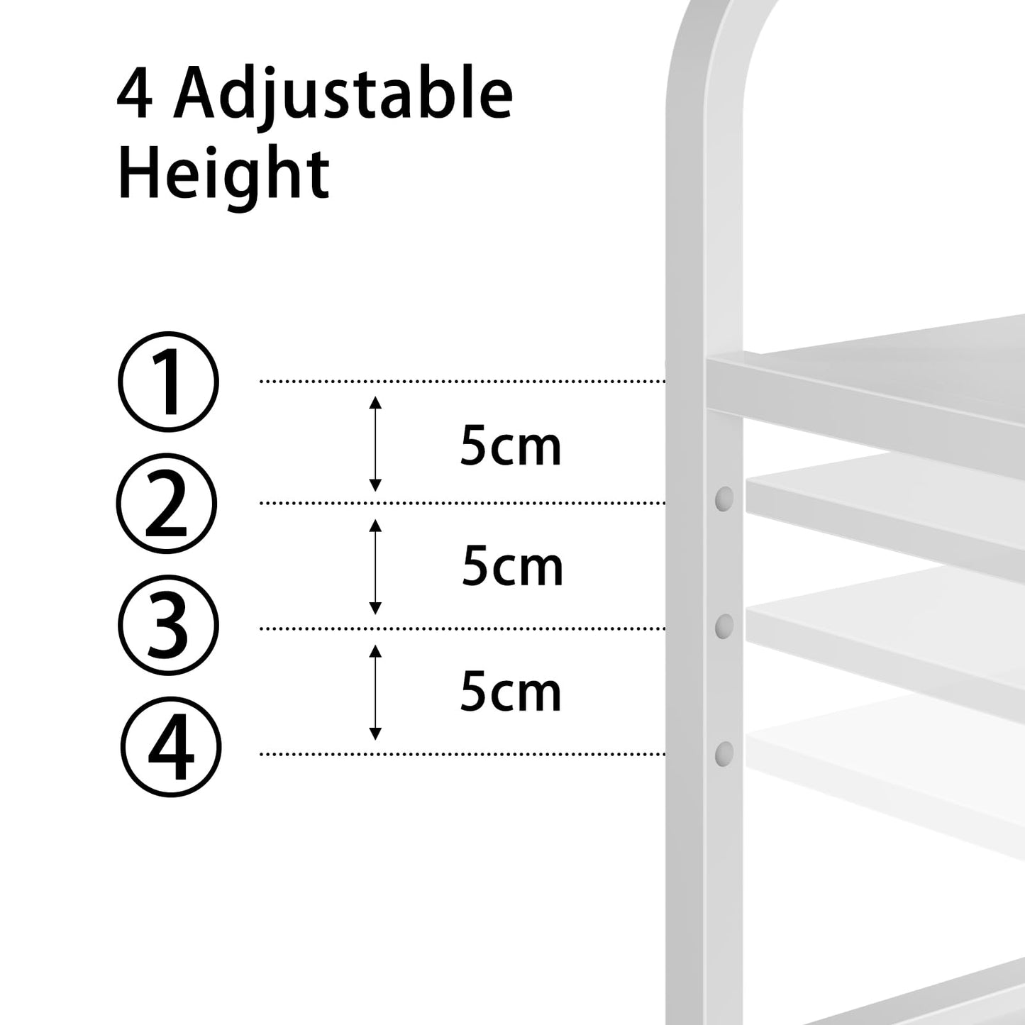 OYRREU 3-Tier Rolling Printer Stand with Outlets for Home, Office, White