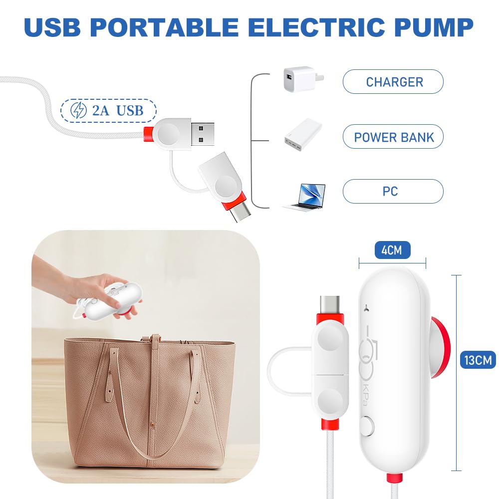 Vacbird Vacuum Storage Bags with Electric Pumps for Travel, 15 Pack