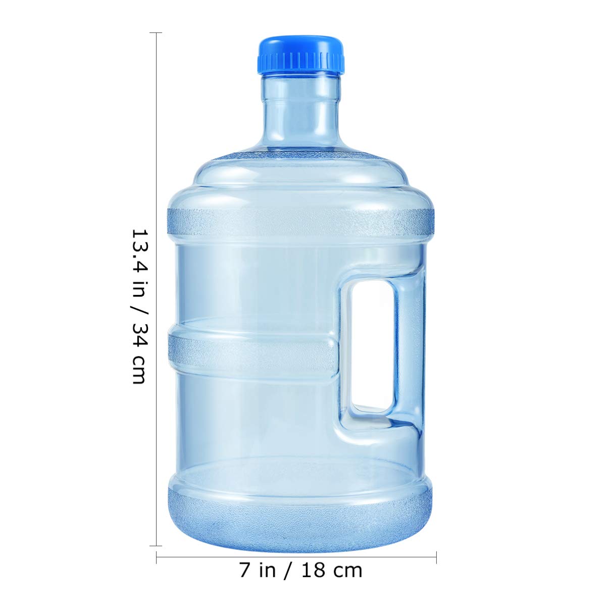 CLISPEED 5L Water Bottle With Screw Cap, Food Grade Mineral Water Bottle Jug Container Easy Grip Carry Handle for Sports Outdoor Travel Camping
