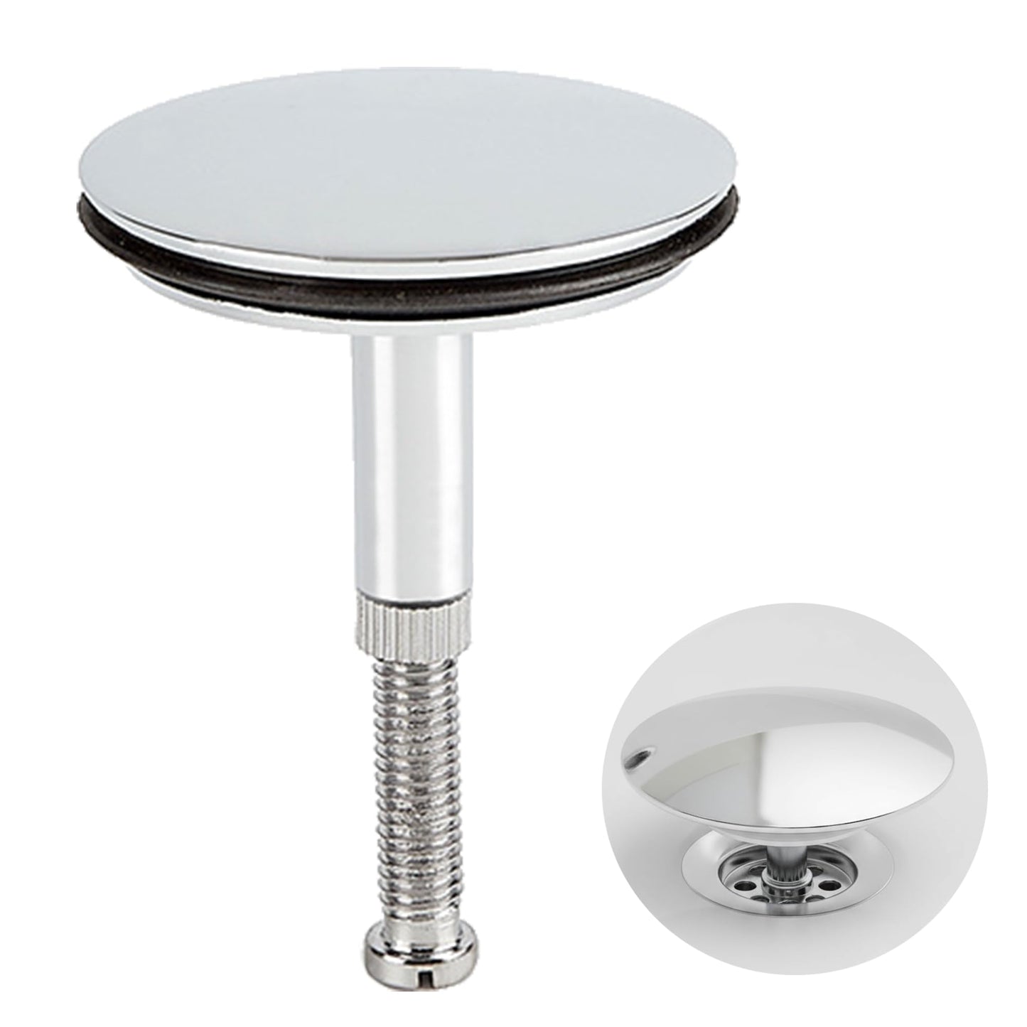 72mm Pop up Bath Plug Replacement with Double-Layer Sealing Ring