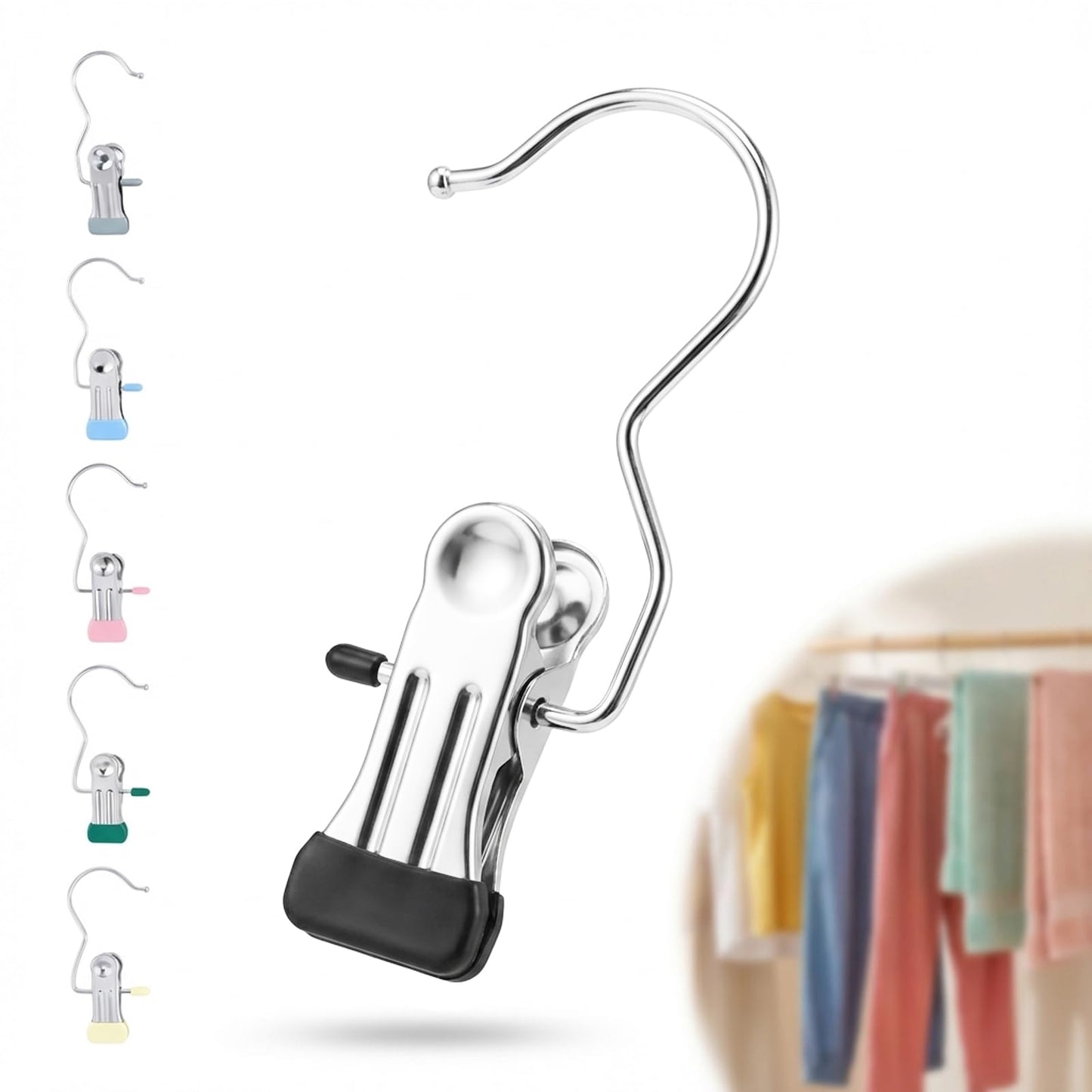 24 Pcs Heavy Duty Trouser Hangers with Clips