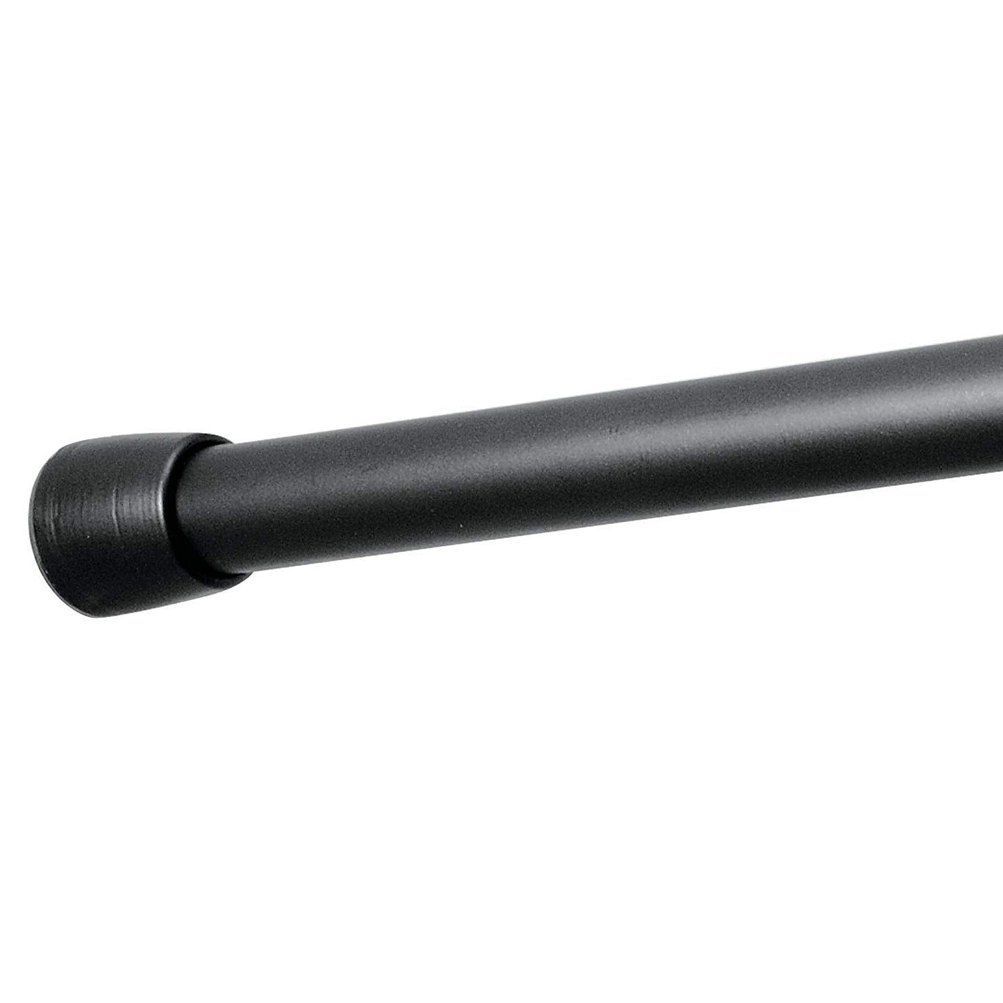 iDesign Shower curtain rod, short telescopic metal rod, extendable shower curtain rod without drilling for shower and bath tub, matte black,66 - 107