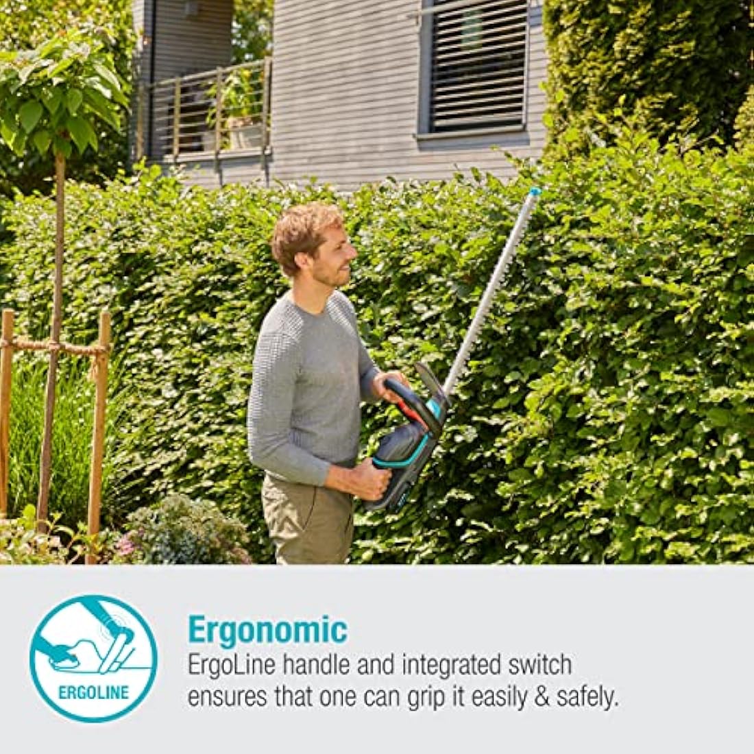 Gardena Battery Hedge Trimmer ComfortCut 60 18V P4A without battery: Hedge trimmer with ergonomic handle & impact protection, light in weight for easier handling, including 18 V P4A battery (14731-20)