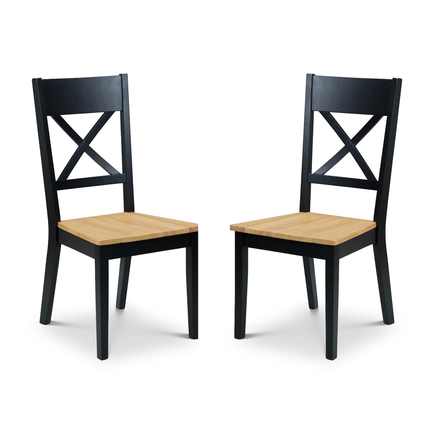 Julian Bowen Hockley Dining Chairs, Set of 2, Black - H99 x W47 x D53.5cm