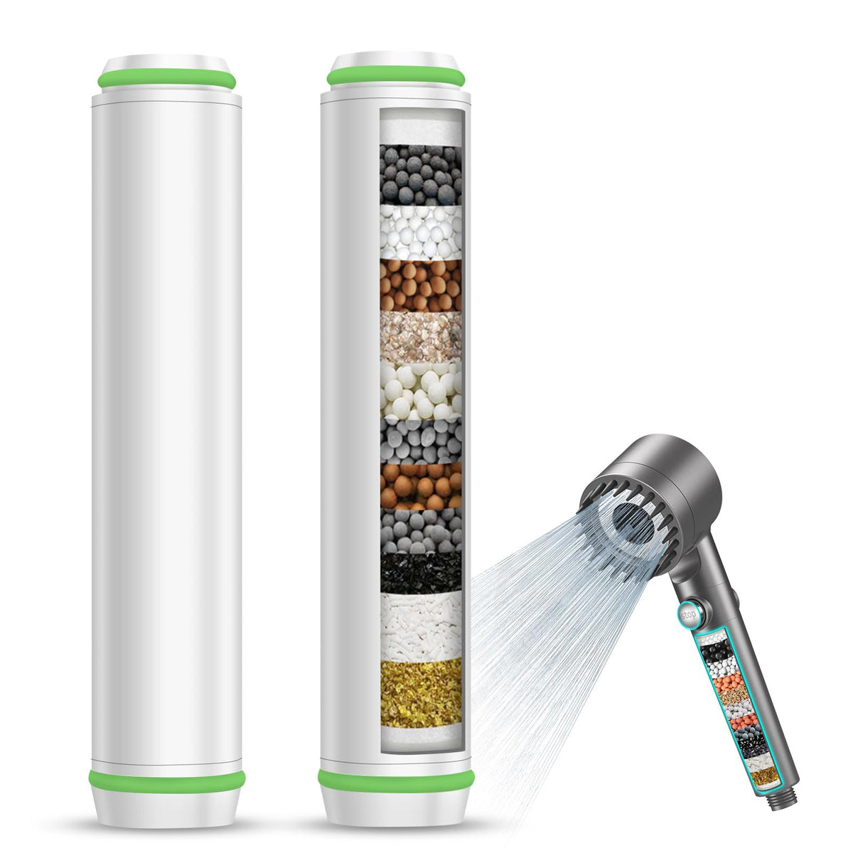 MEKO 2Pack Replacement Shower Head Filter Cartridge Only for ASIN B0CQY4ZT6K, B0CYBSGZK8, B0D3BXLSJZ, B0D3ZXNJP7, B0DJVR5TTK, Shower Head Filter MEKO