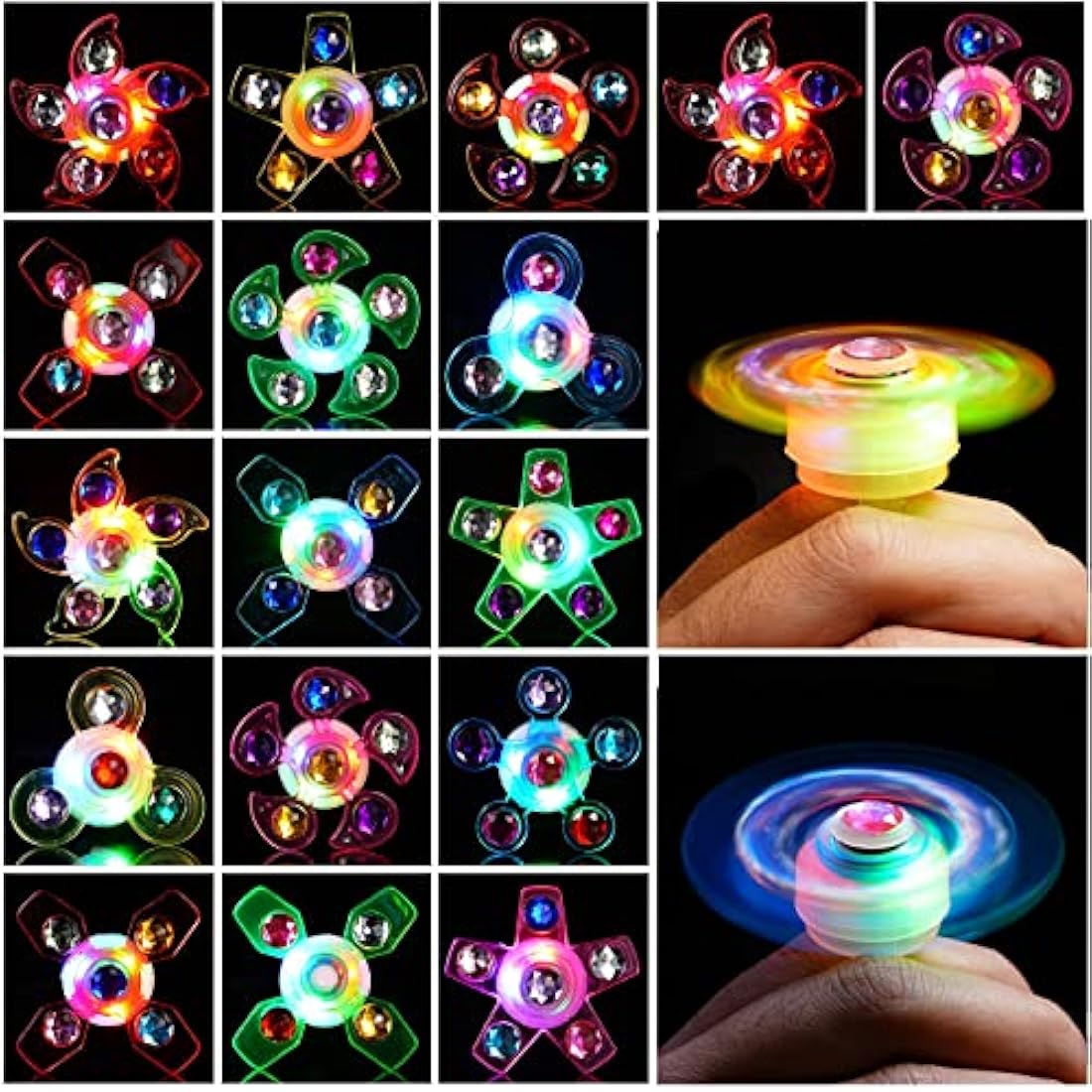 Mikulala Christmas Party Bag Fillers for Kids 24 Pack Light up Rings Back to School Gifts LED Party Favours Glow in The Dark Party Supplies for Kids Birthday Party Prizes