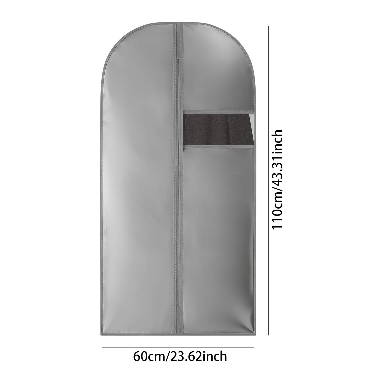 Suit Bag for Hanging Clothes, Suit Covers for Men, Grey, 60x110cm, 2Pcs
