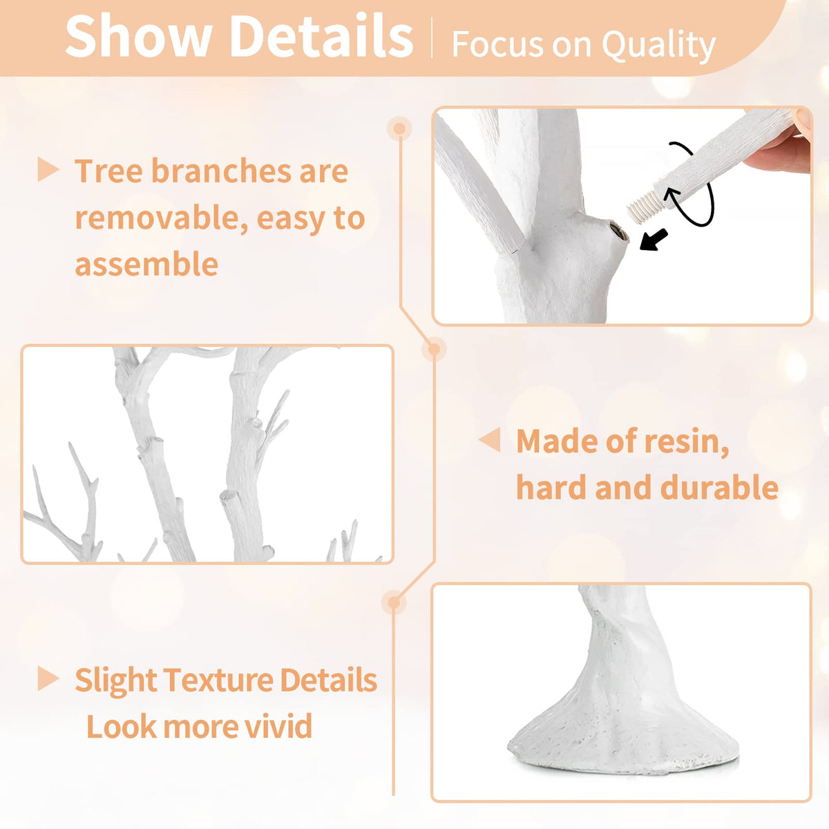 Nuptio White Artificial Easter Tree - 105cm Tall Christmas Ornament Display Manzanita Fake Trees Decorative Faux Twig Branches Indoor for Wedding