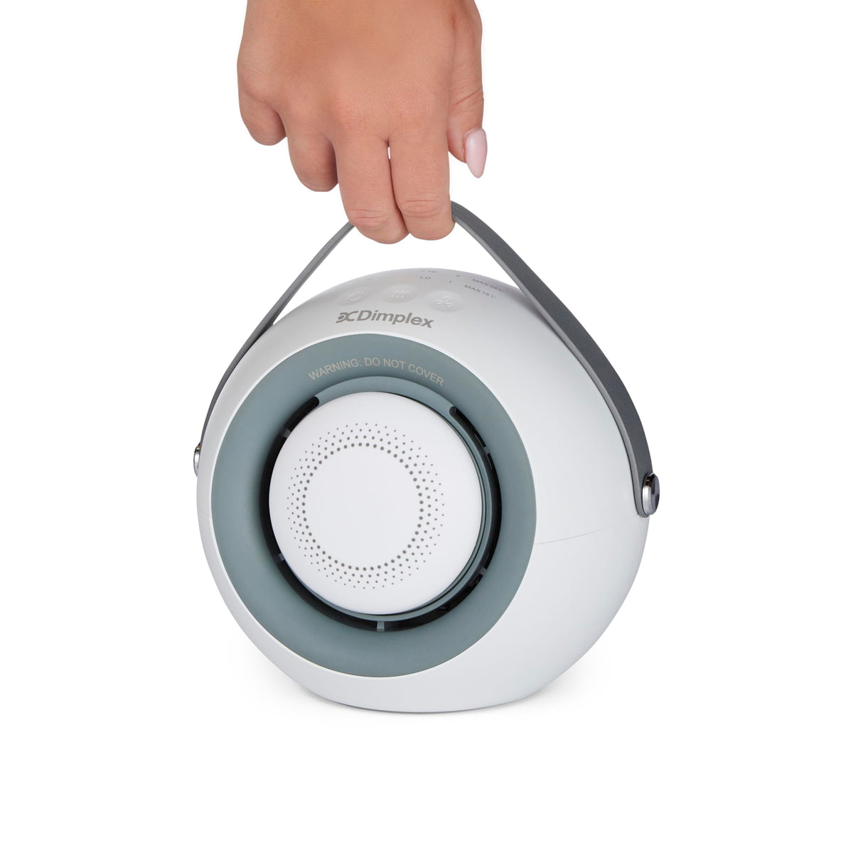 Dimplex DDF390 Desk Friend PTC Ceramic Fan Heater With Magnetic Handwarmer and Leatherette Carry Handle - White