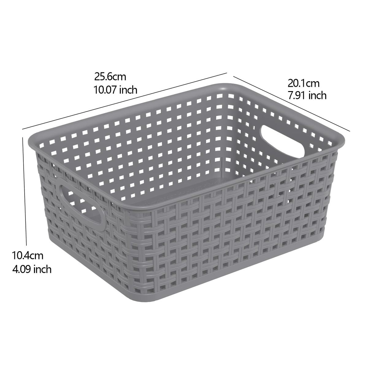 Ikando Plastic Storage Baskets, 6-Pack Small Bins with Handles