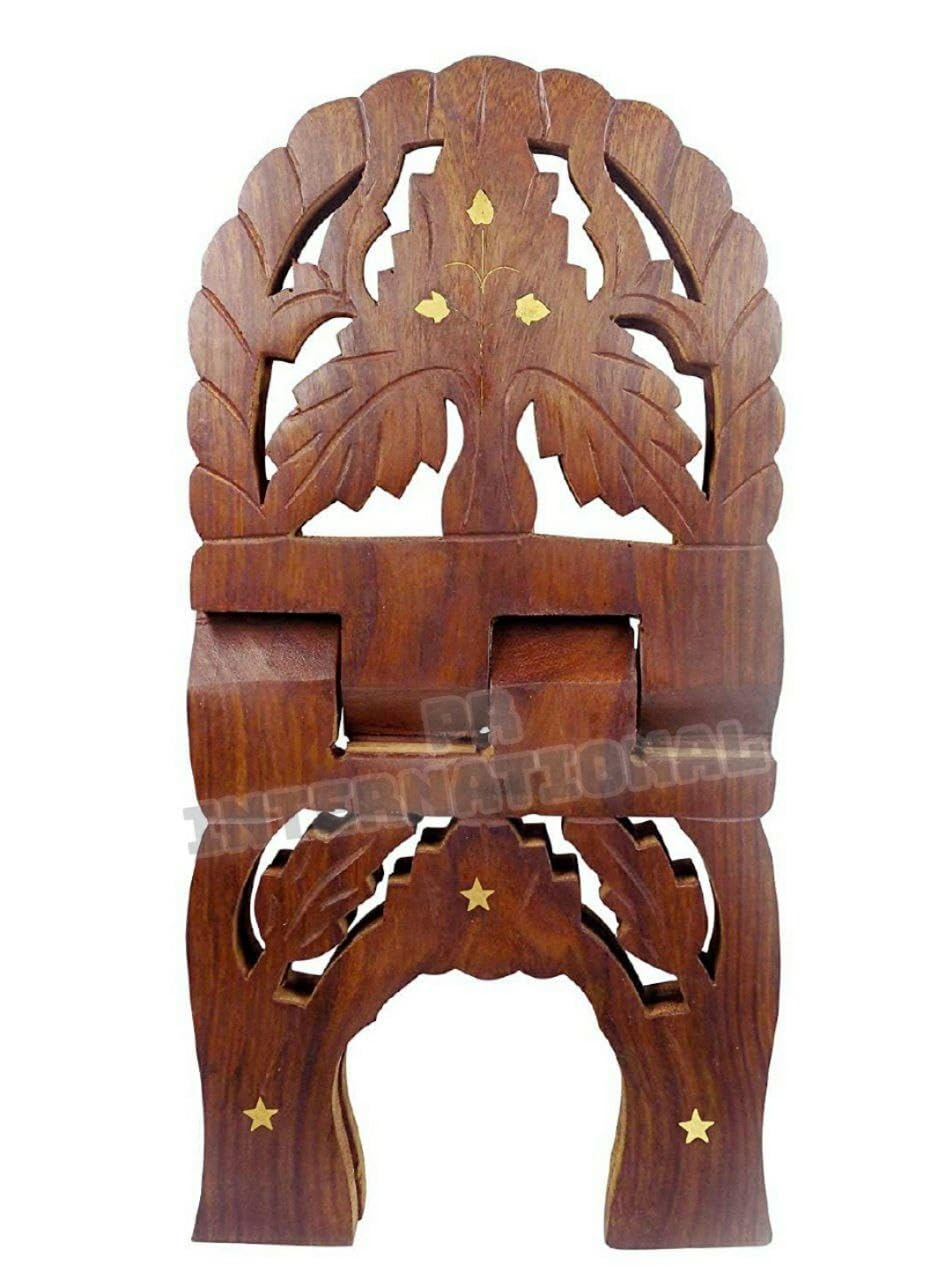 PR INTERNATIONAL Beautiful Folding Holy Stand/Rahel Book. Wooden Holy Stand Beautiful Kuran Bible Holder Stand., BROWN, MEDIUM, (PR061-UK)