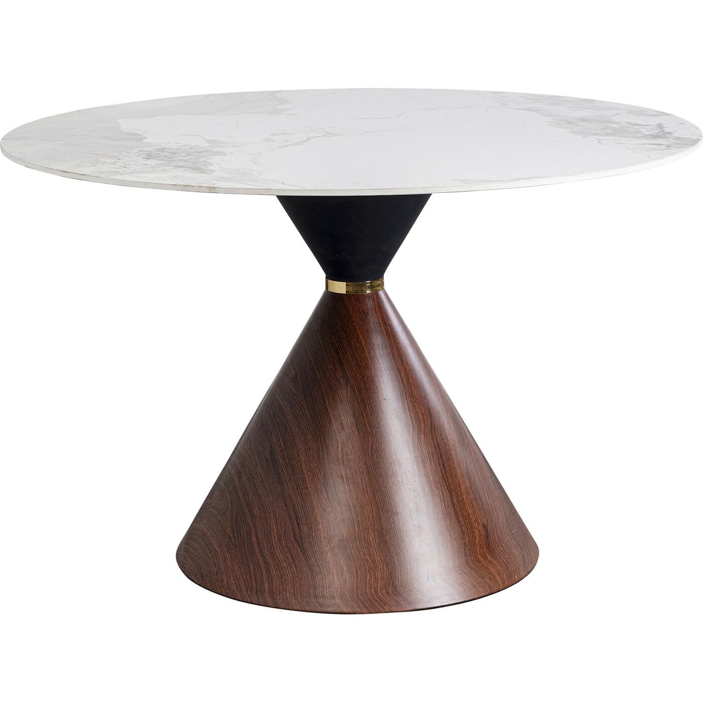 Kare Design Table Cono Ceramic, white and brown, Diameter 120 cm