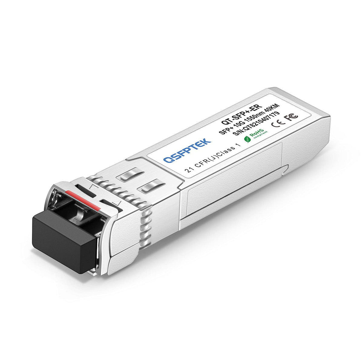 QSFPTEK 10G SFP+ Module LC Single-Mode Transceiver 10GBASE-ER for Cisco SFP-10G-ER, Ubiquiti, Netgear, Mikrotik, D-Link, TP-Link, Broadcom (1550nm,