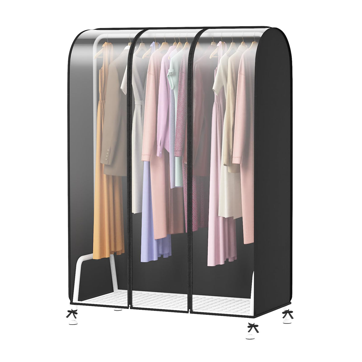 Syeeiex 3.6ft Translucent Clothes Rail Cover with Double Strong Zipped 43" Dustproof Cover Protective Zip Cover for Hanging Garment