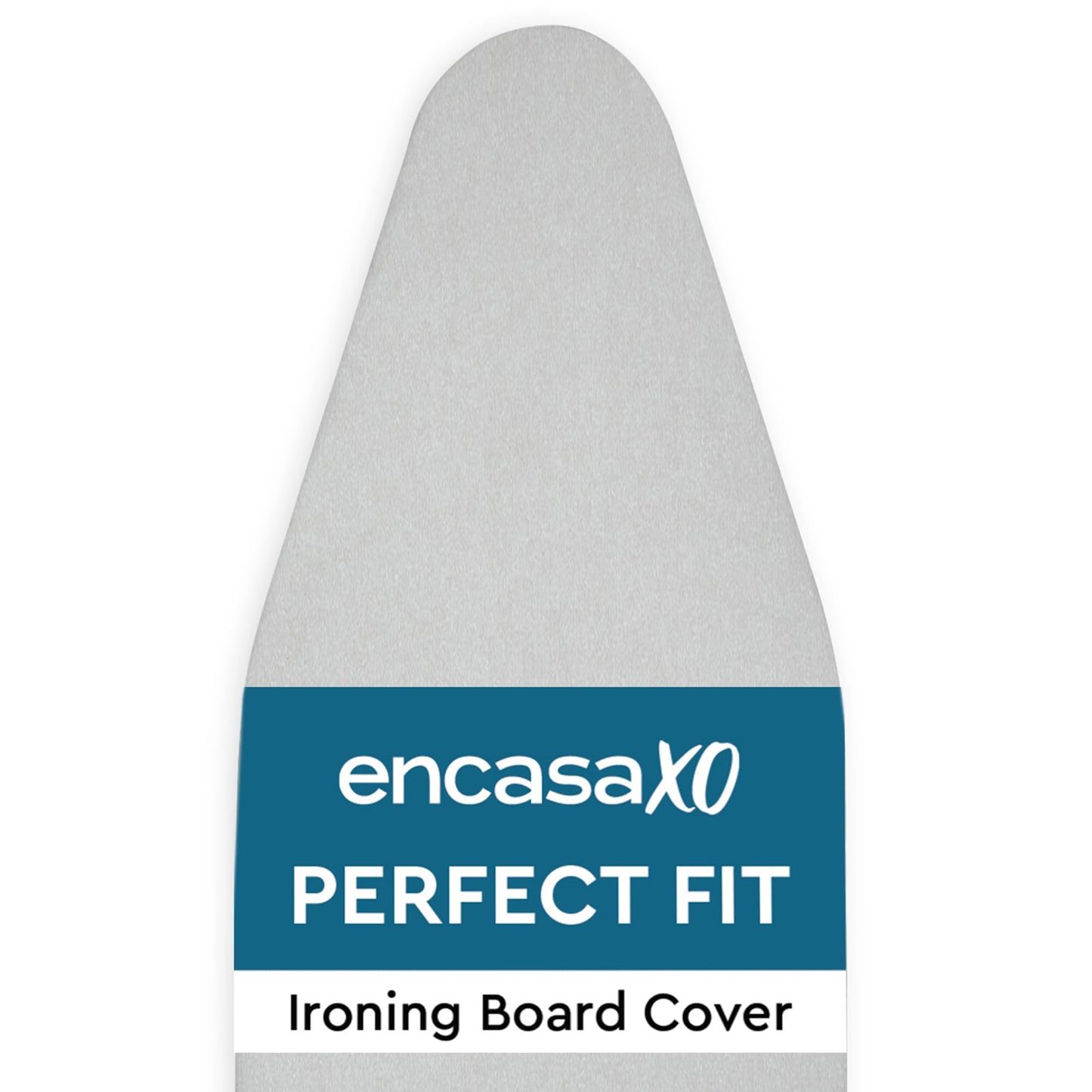 Encasa XO Ironing Board Covers and Pad125x39 cm - Metallised 'Silver Super Luxury' with Foam & Felt Pad, Fits Large Iron Boards - Heat Reflective,