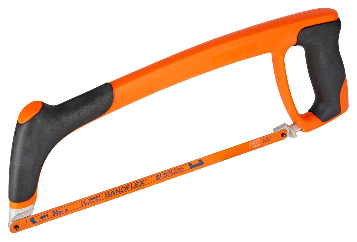 Bahco 319 Pro Heavy Duty Hacksaw 12? & Bi-Metal 24TPI Sandflex Saw Blade
