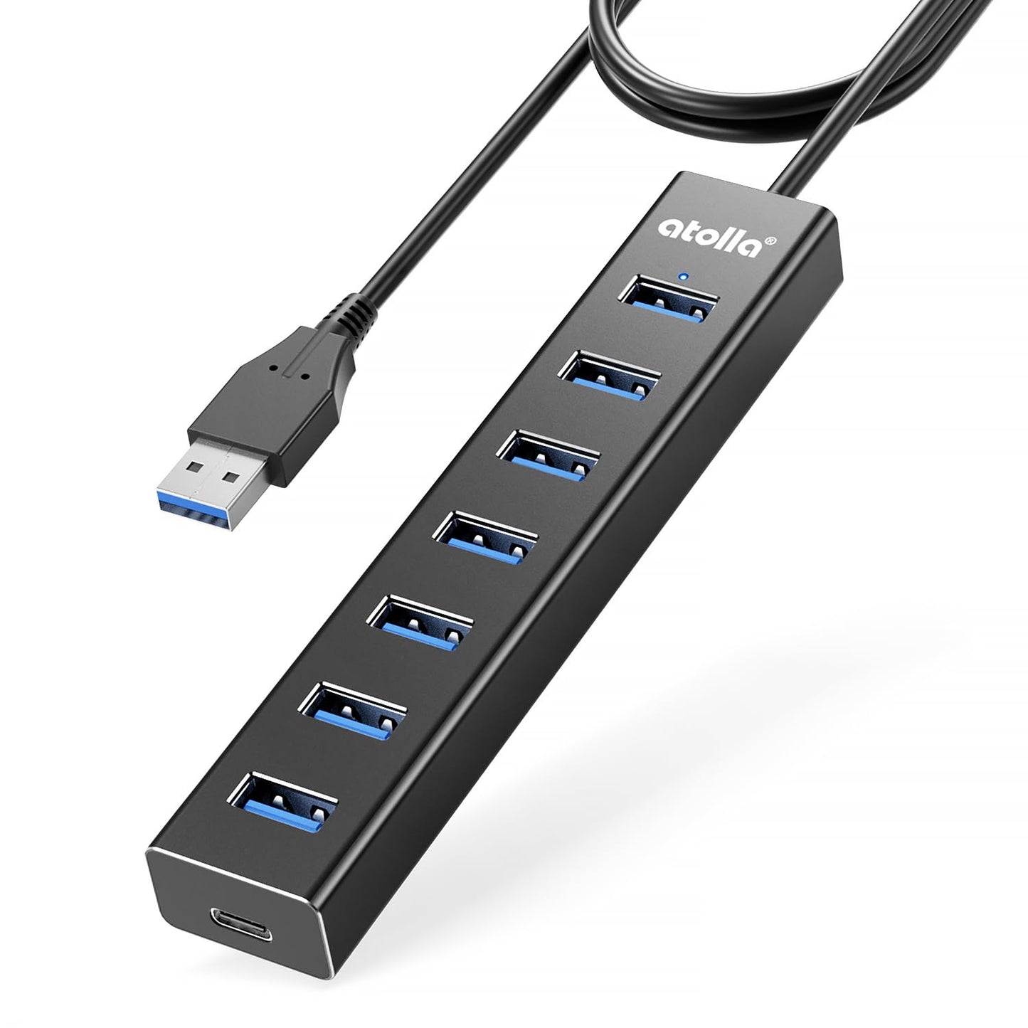 atolla USB 3.0 Hub, 8 Port USB Hub [100cm Cable, Aluminum, 5Gbps], Multi USB Extender Adapter for Desktop, Laptop, PC, Flash Drives, Mouse, HDD