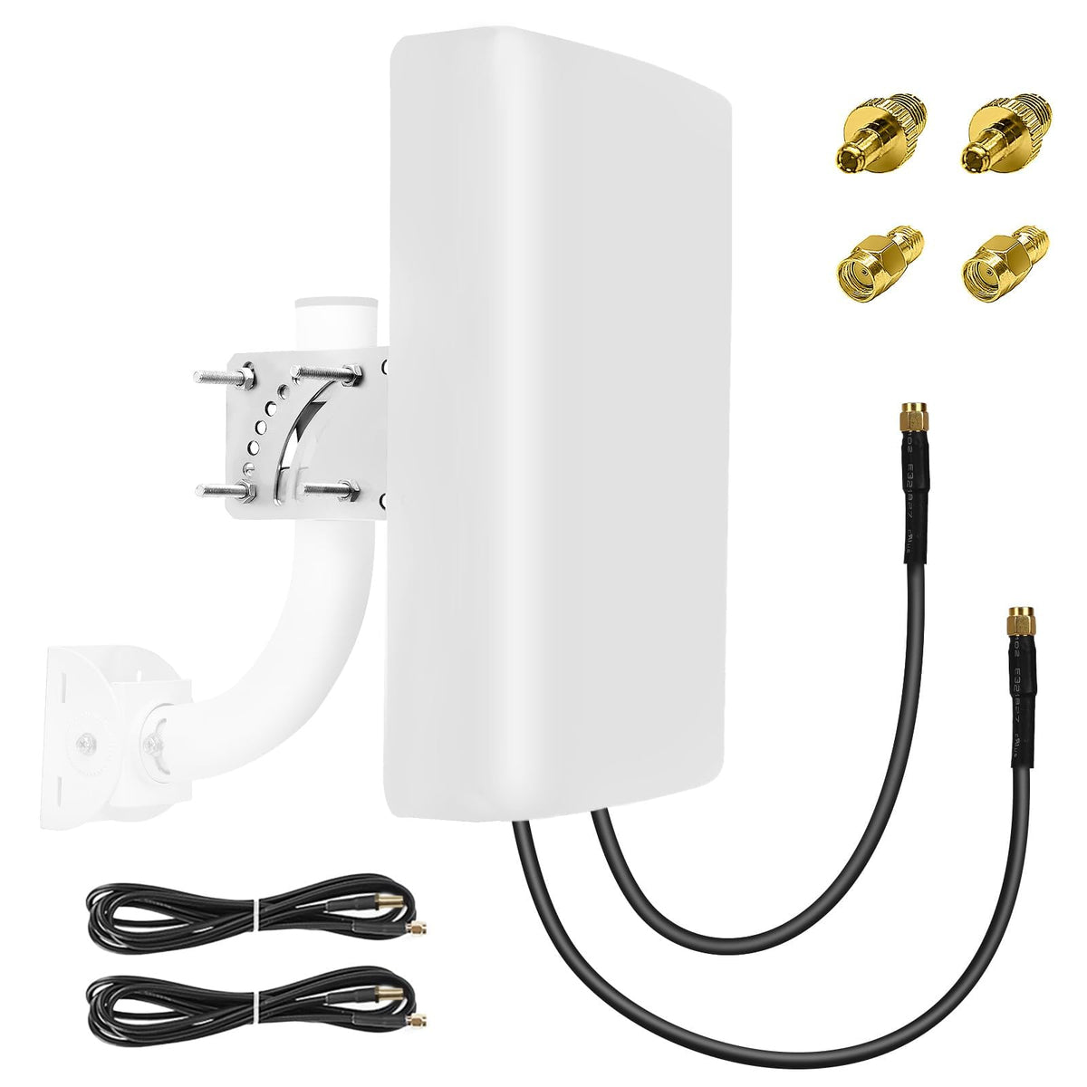 Maswell 4G 5G Directional 2X2 MIMO Antenna Outdoor, High Gain 10dBi, 700-3800MHz Cellular Signal Enhancer with 10km Range, SMA-Male LMR240 Equivalent