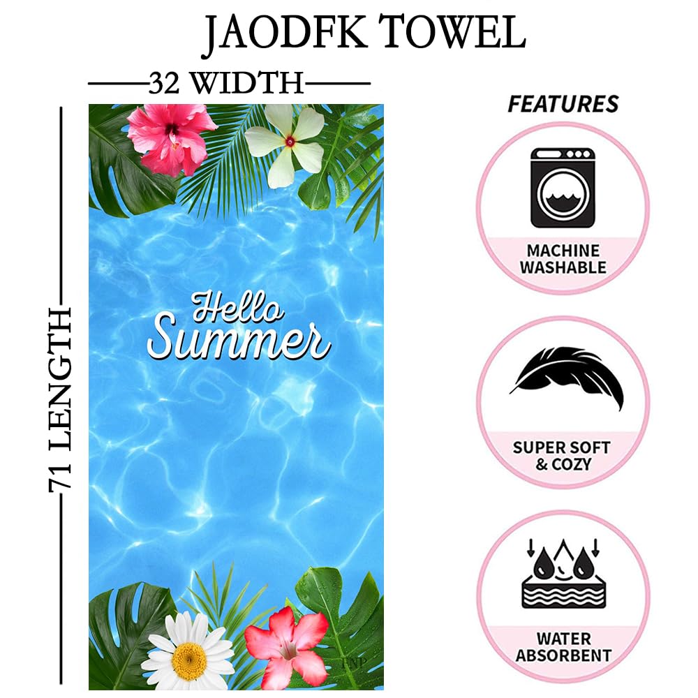 JAODFK 2 Pcs Microfibre Beach Towel 71"X32" Quick Dry Lightweight Sand Free Extra Large Thin Blue Towels Travel Essentials For Adults Womens Swim