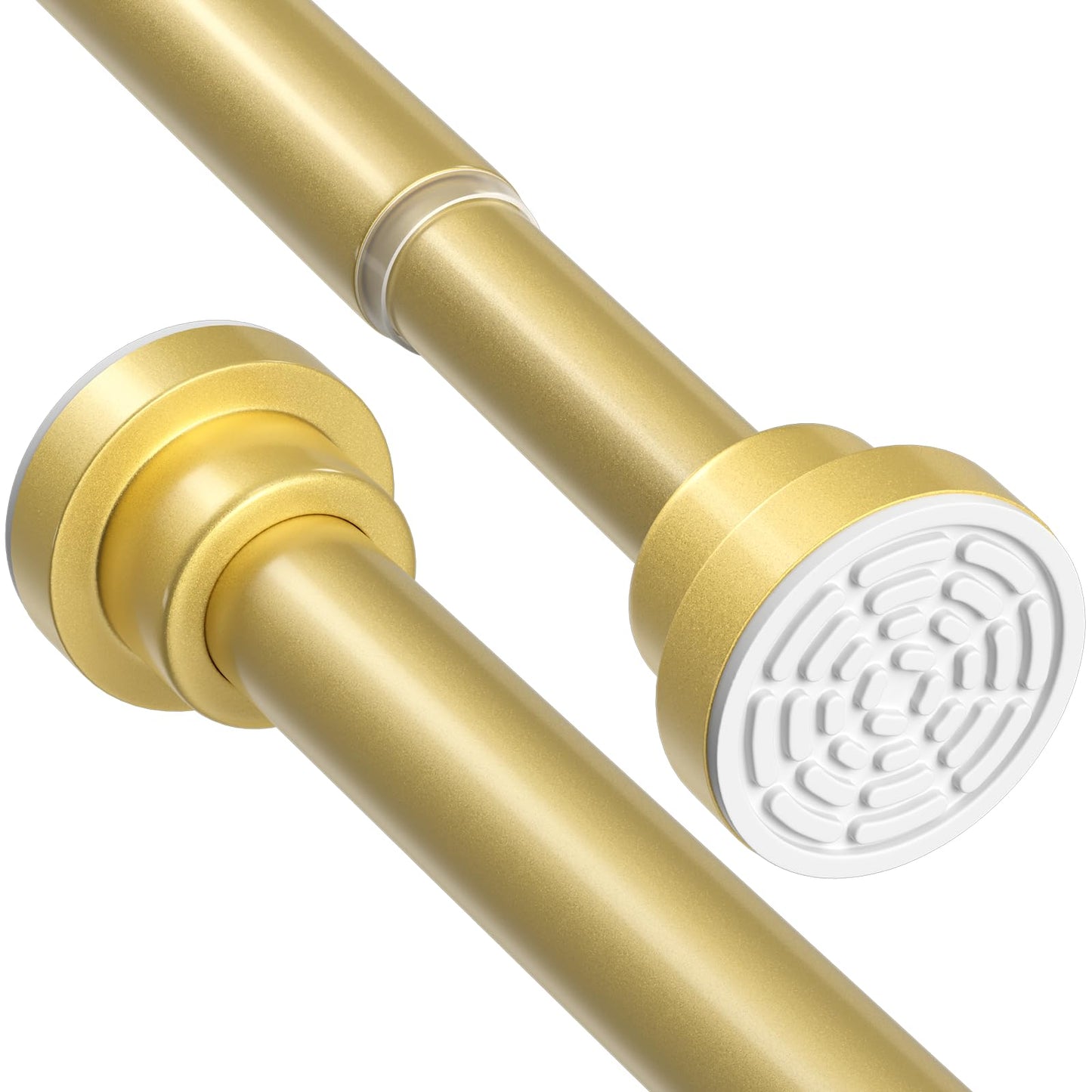 AIZESI Shower Curtain Pole 79-160cm Extendable Curtain Poles No Drilling Gold Tension Rods For Curtains Telescopic Shower Curtain Rail For Bathroom