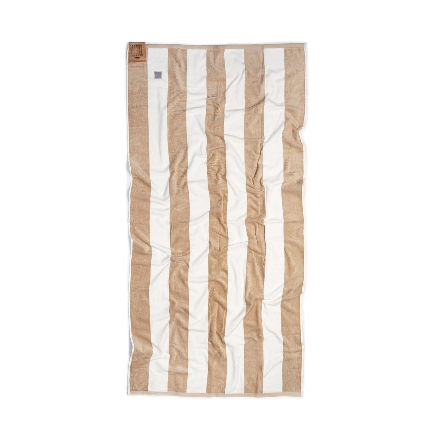MOMOMUS 100% Velour Cotton Beach Towels for Adults - Cabana Stripe, Soft, Ultra-Absorbent - Quick Dry Beach Towels for Adults - Beige, 90x180 cm