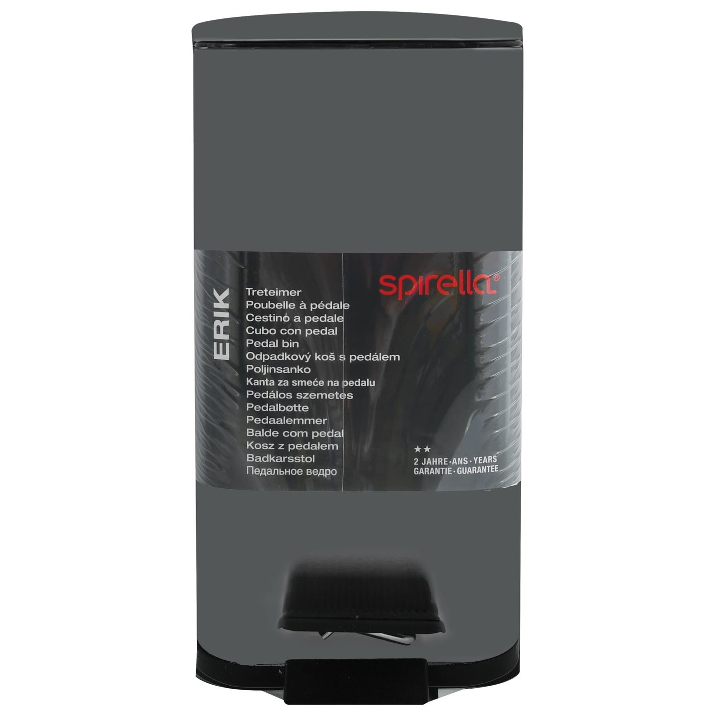 Spirella Erik Cosmetic Bin, 5 Litres, Stainless Steel with Soft-Close Mechanism and Inner Bucket, Bathroom Bin, Soft Close Waste Bin, Anthracite