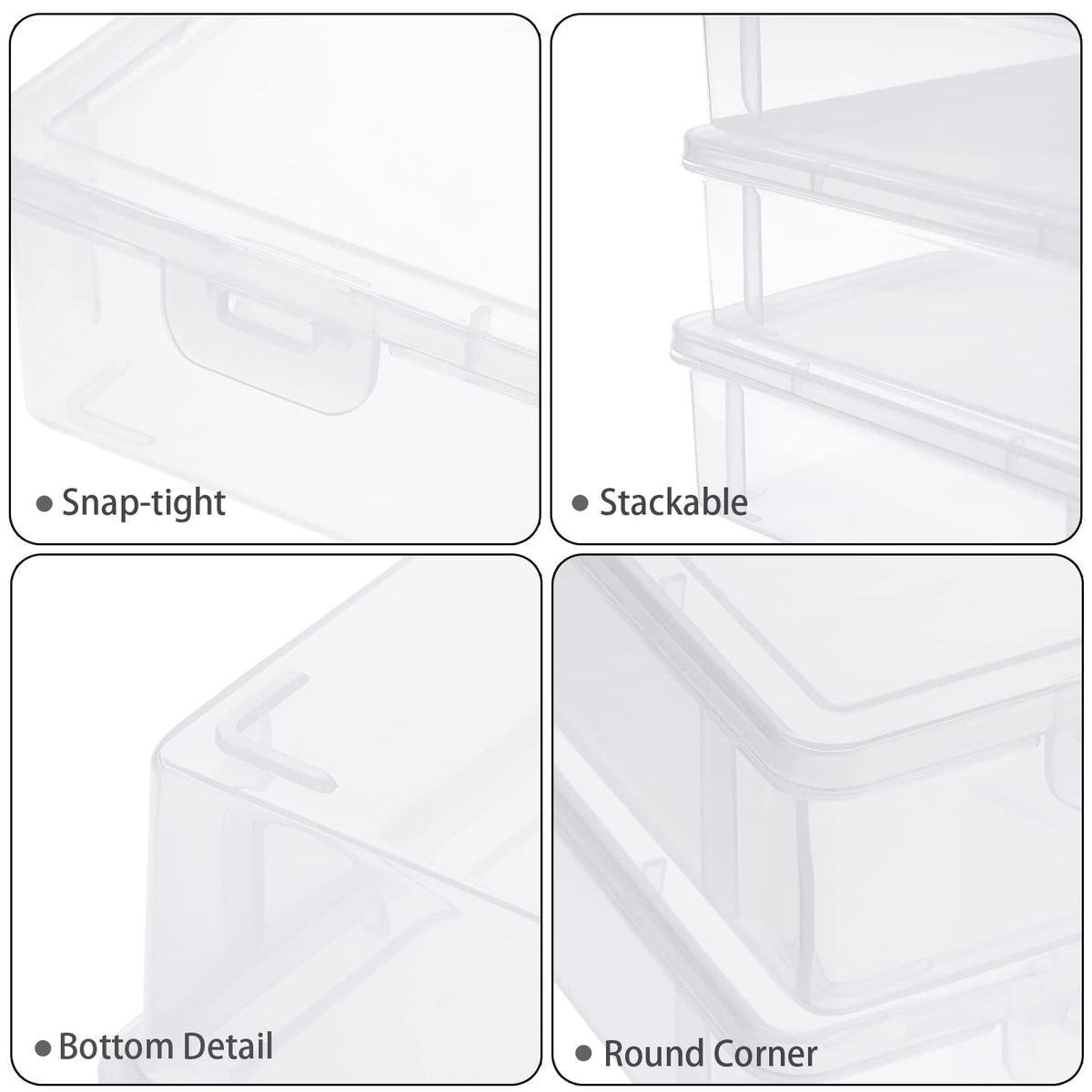 BTSKY Clear Plastic Storage Box with Flap Lid, Multipurpose Craft Organizers and Storage Box Art Supply Storage Organizer Plastic Sewing Box for