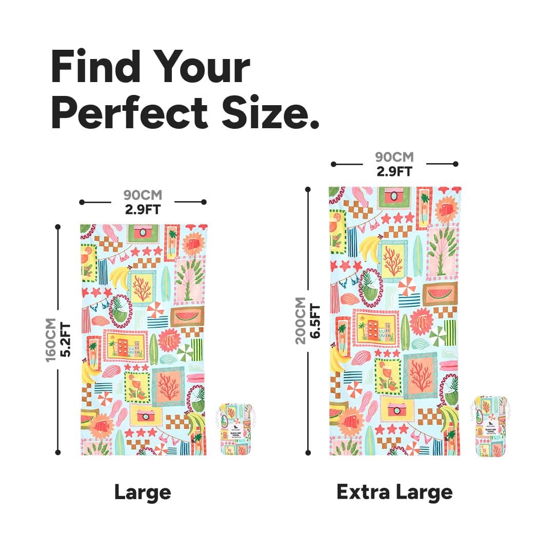 Dock & Bay Quick Dry Beach Towel - Wish You Were Here, Extra Large