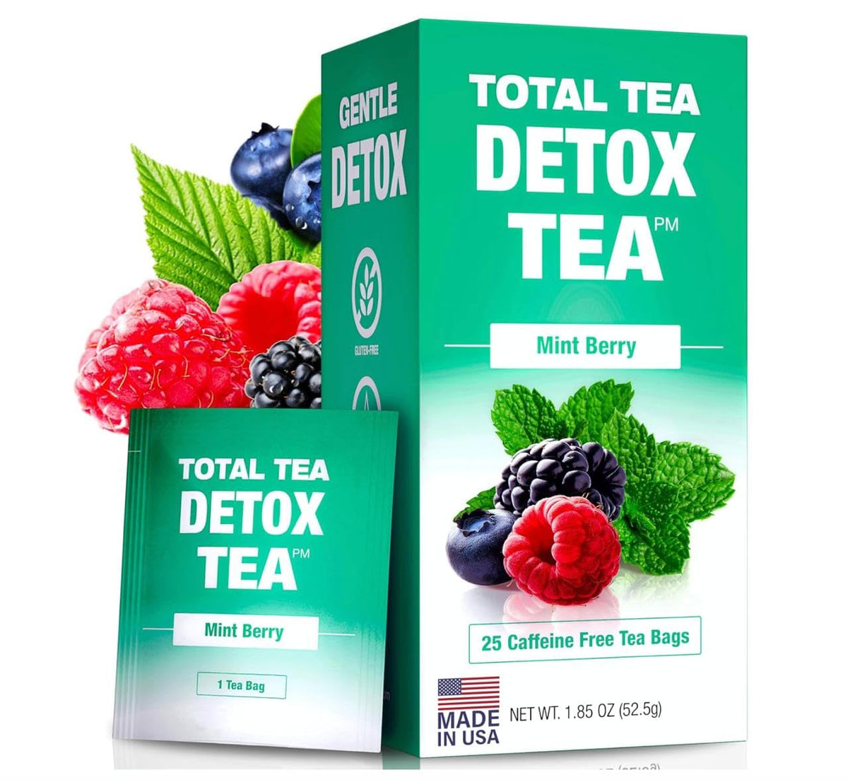 Total Tea Slimming Detox Tea Caffeine Free, Herbal Blend with Chamomile, Hibiscus and Ginger Root for Colon Cleanse and Weight L0SS, Weight Management